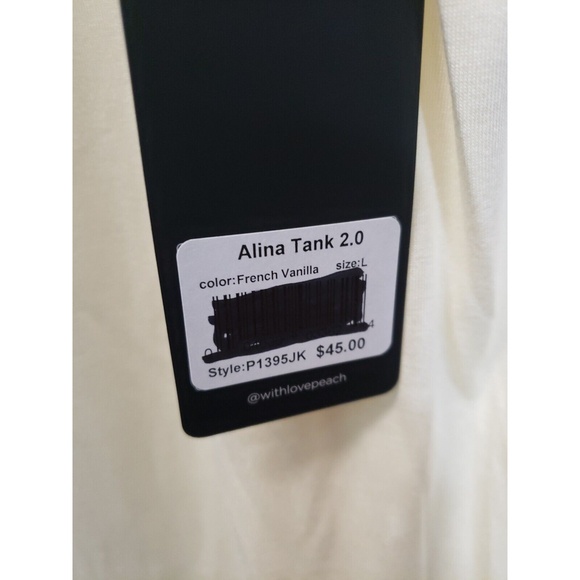 Peach Alina Tank Top L Yellow Moisture Wicking athletic tunic sleeveless USA - Picture 6 of 8